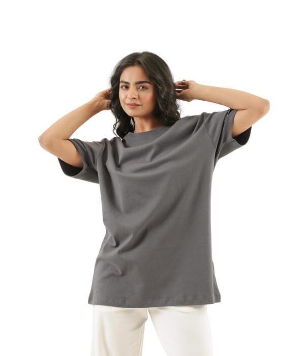 SAADAA Women's Oversized Cotton T-Shirt | 210 GSM Heavyweight Fabric