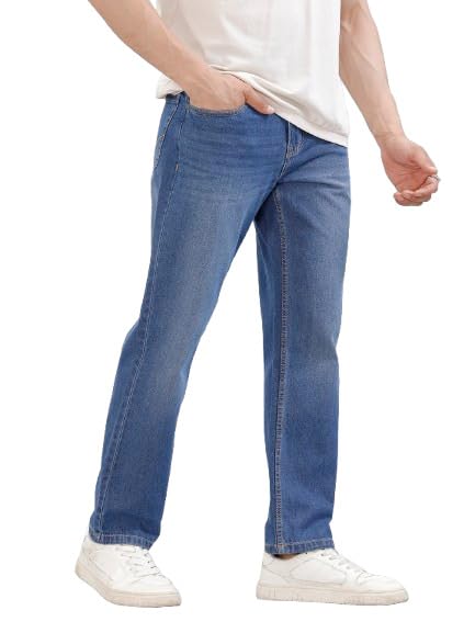 Men's Pure Cotton Jeans | Solid | Anti Fit