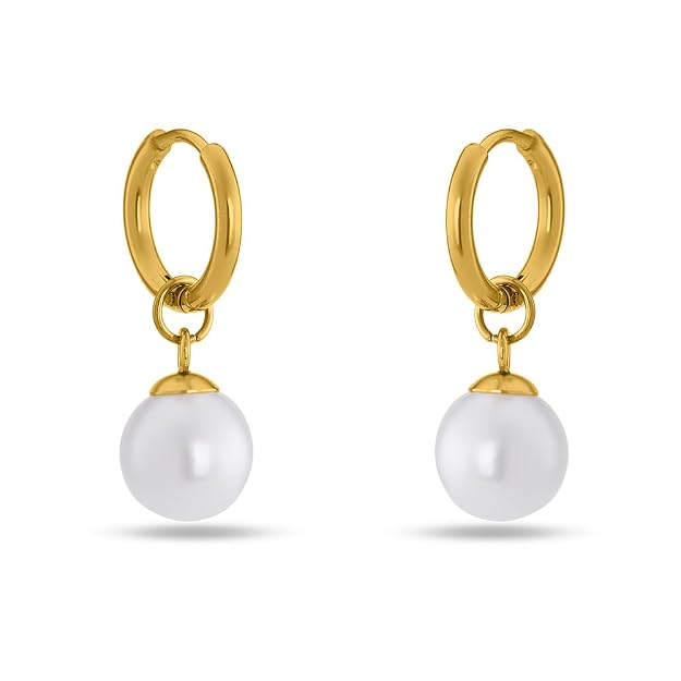 18k Gold Plated Pearl Orbit Earrings