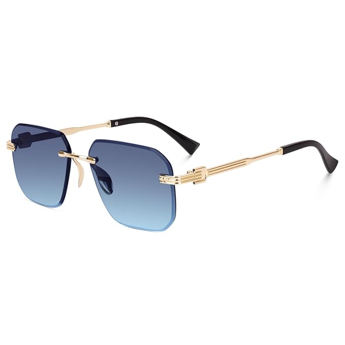 Protected Square Rimless Sunglasses for Men and Women