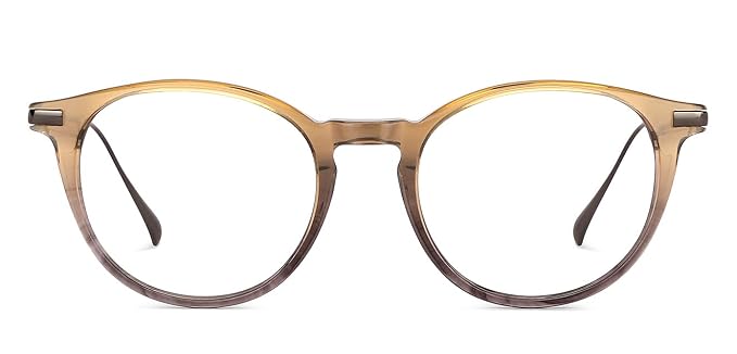 Eyeglass Frames with Dummy Lenses | Light Brown Full Rim Round Shape | Mavericks Collections