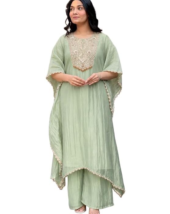 GoSriKi Women Roman Glass A-Line Kurta with Palazzo