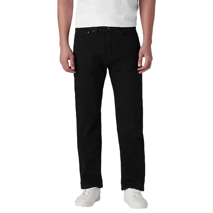 Black Straight Fit Mid Rise Jeans