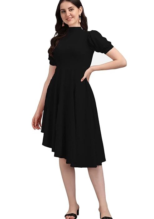 PURVAJA Women’s High-Low Knee Length Dress
