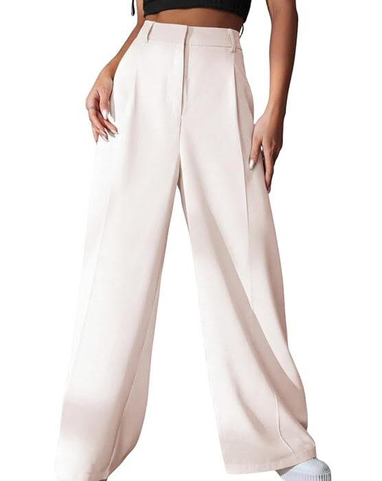 Women High Rise High Waist Trousers Flared Korean Style Formal Pants