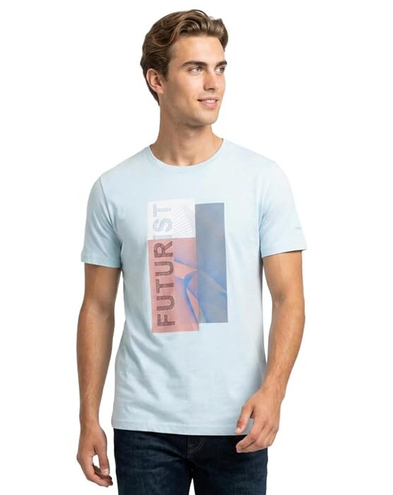 Men Regular Fit Print Pattern Pure Cotton Round Neck Half Sleeve Casual T-Shirt