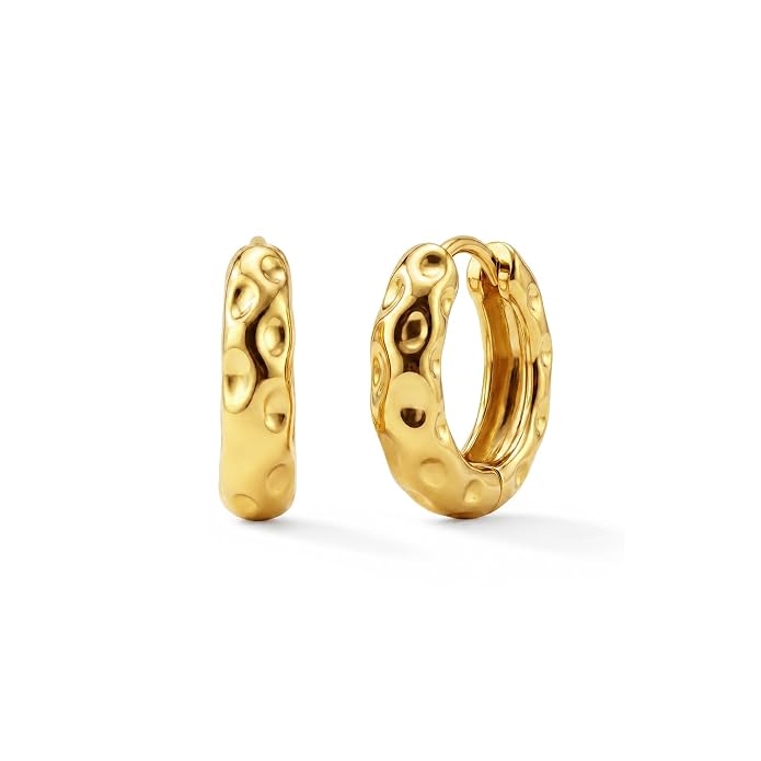 Aurielle Hammered Hoops for Women - Waterproof & Anti-Tarnish