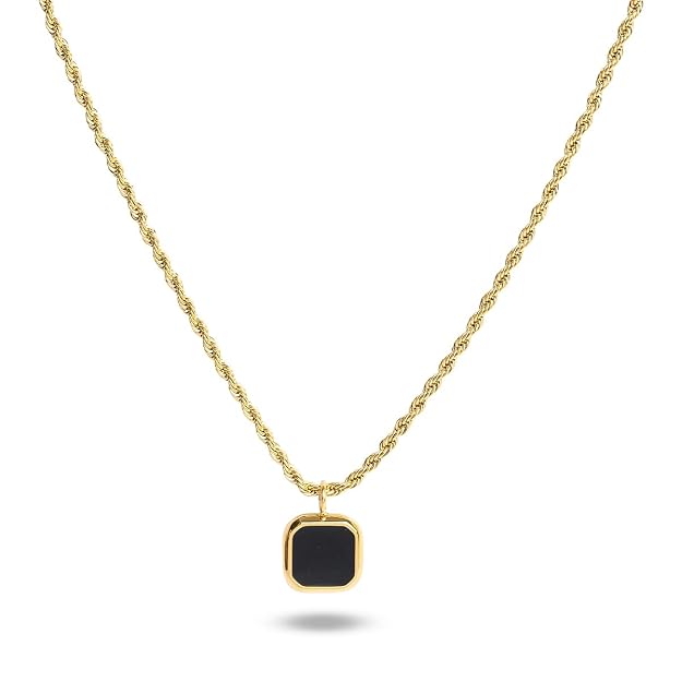 Black Enamel Necklace for Women