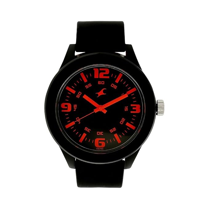 Neon Quartz Analog Black Dial Black Silicone Strap Unisex Watch