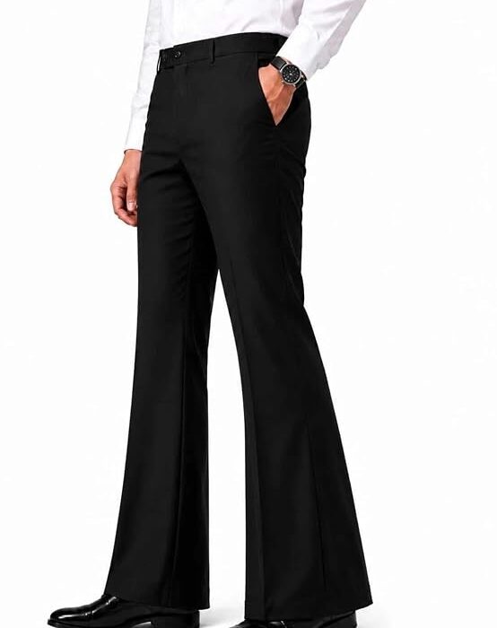 Men's Black Bootcut Trousers for Formal & Casual Wear