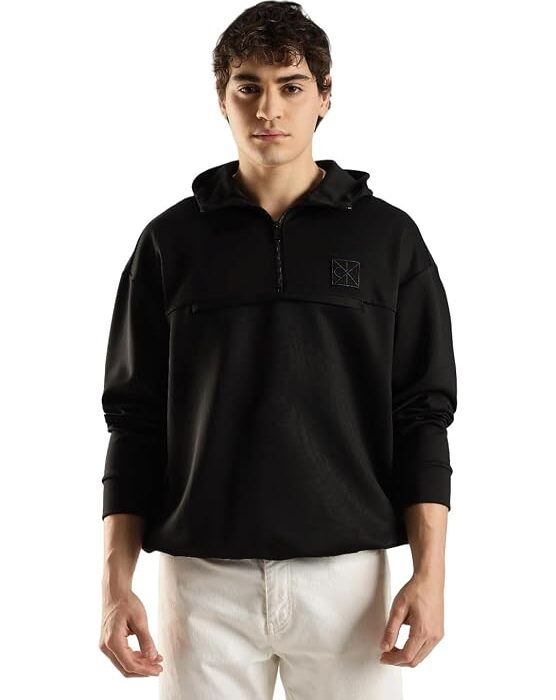 Solid Oversized fit Polyester Sweatshirt