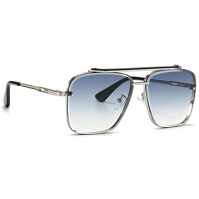 Protected Driving Pilot Gradient Square Metal Body Sunglasses