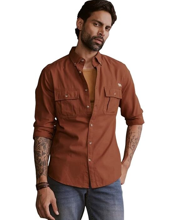 Men Pure Cotton Explorer Regular Fit Shirt