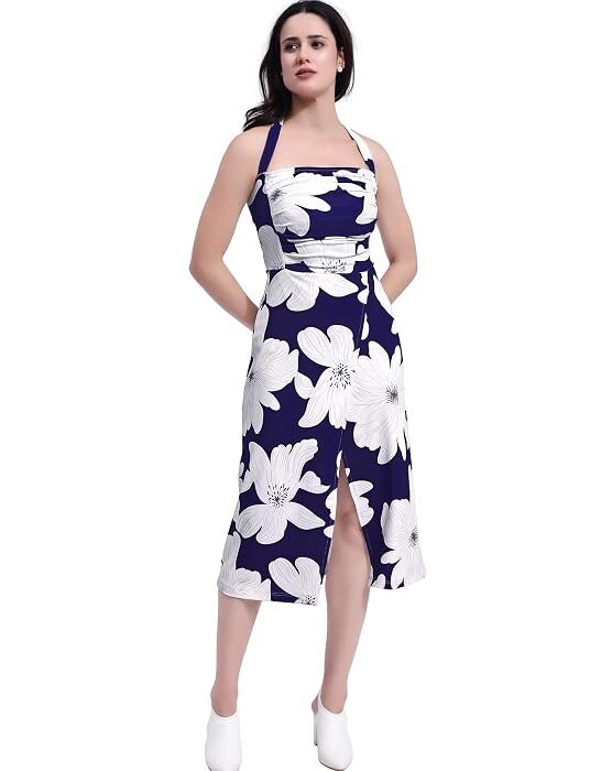 PURVAJA Women’s A-Line Midi Dress