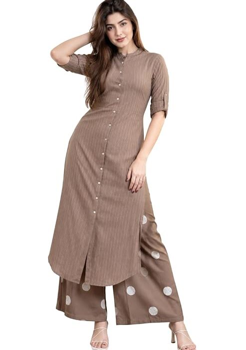 Celary Women's Kurtas & Kurtis|Printed Straight Kurti with Palazzo Pants