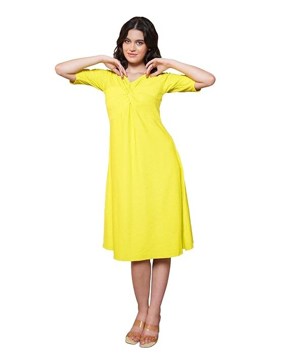 Women's Polyester Blend A-Line Midi Dress