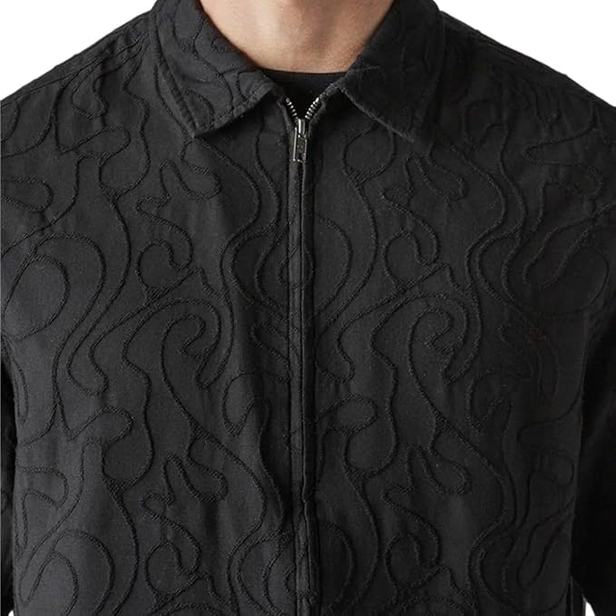 Mens Embroidered Black Raglan Sleeve Shirt