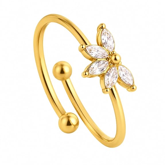 Floral Harmony Ring for Womens (Size - One Size)