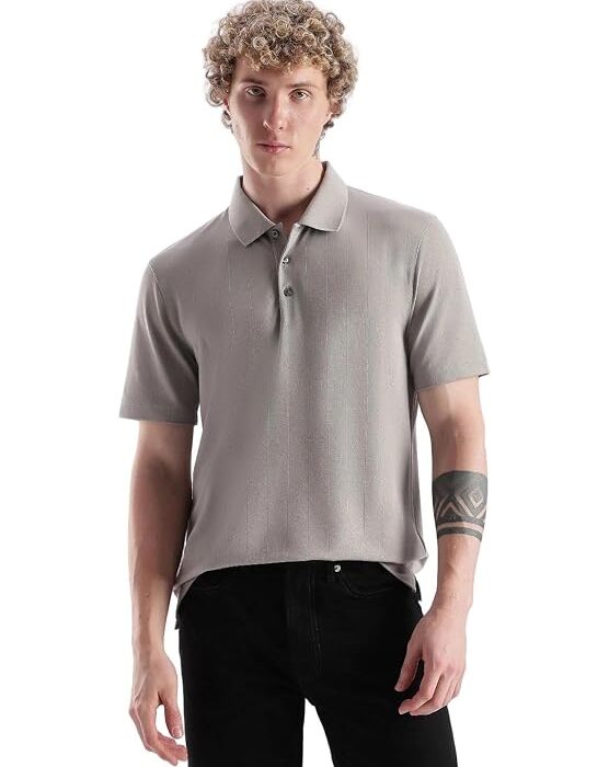 Striped Regular Fit Polyester Polo T-Shirt
