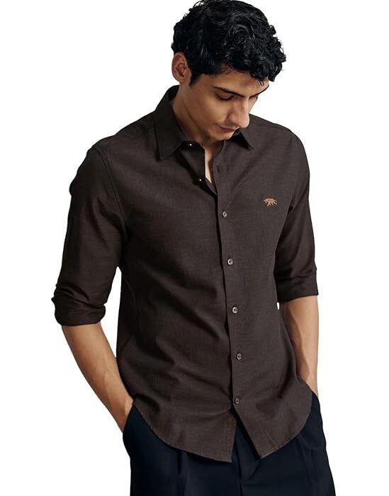 Men Pure Cotton Embroidery Regular Fit Shirt