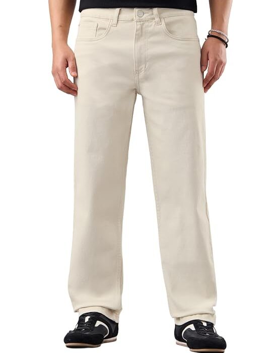 Men and Boys Cotton Blend Straight Fit Cargo Pockets Lightweight Everyday All-Season Denim Jeans