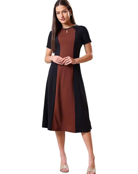 PURVAJA Women’s A-Line Midi Dress