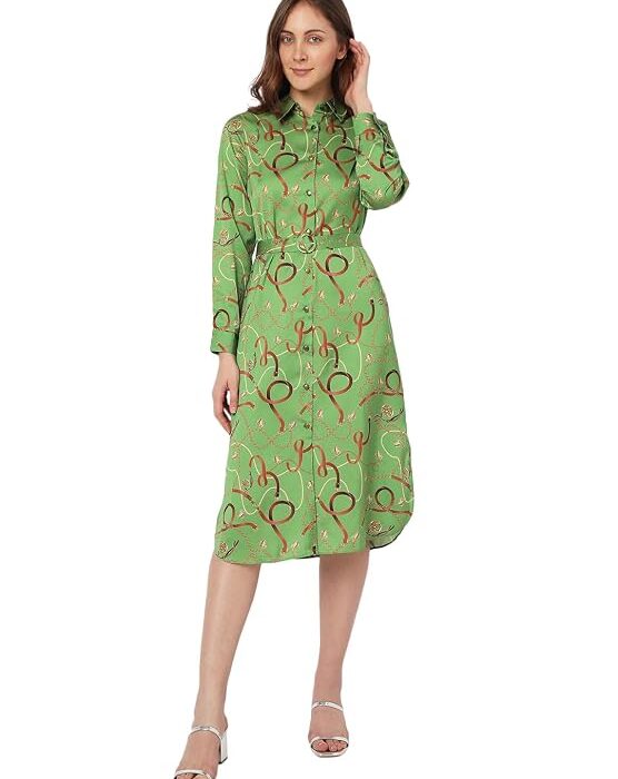 Calf Length Shirt Dress for Women
