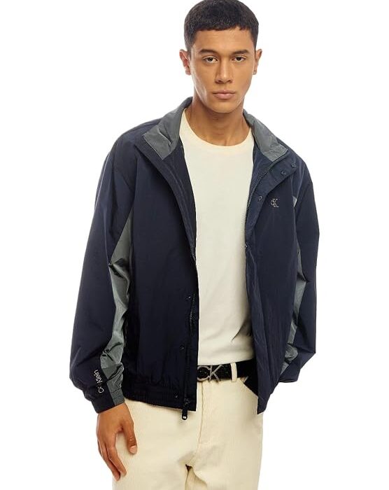 relaxed fit nylon jacket