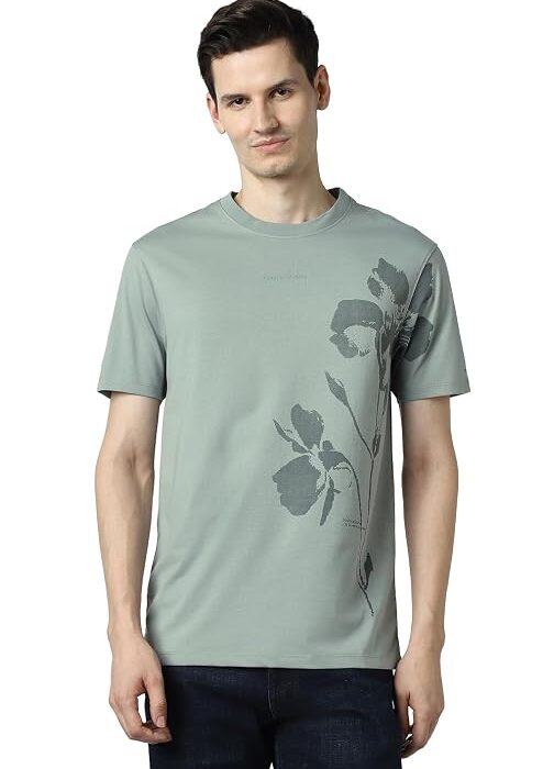 Men Regular Fit Solid Pattern Cotton Blend Round Neck Half Sleeve Loungewear T-Shirt
