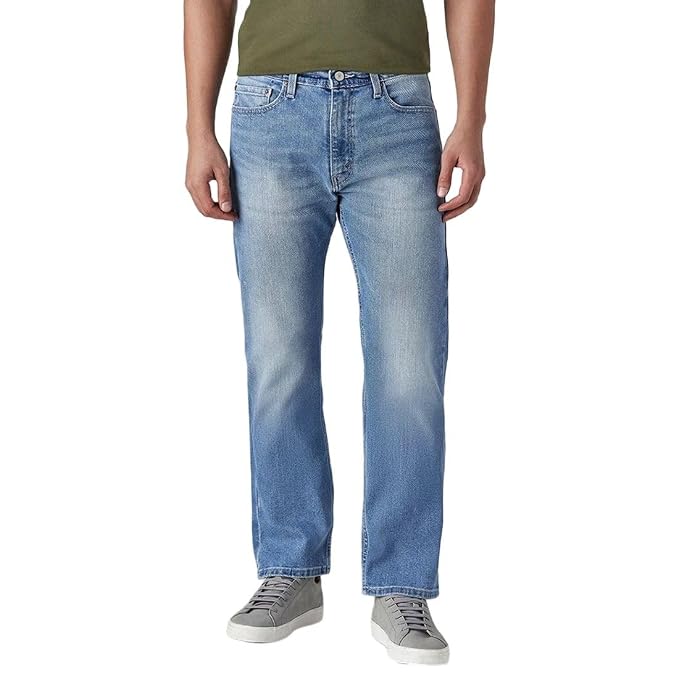 Light-Blue Slim Straight Fit Mid Rise Jeans