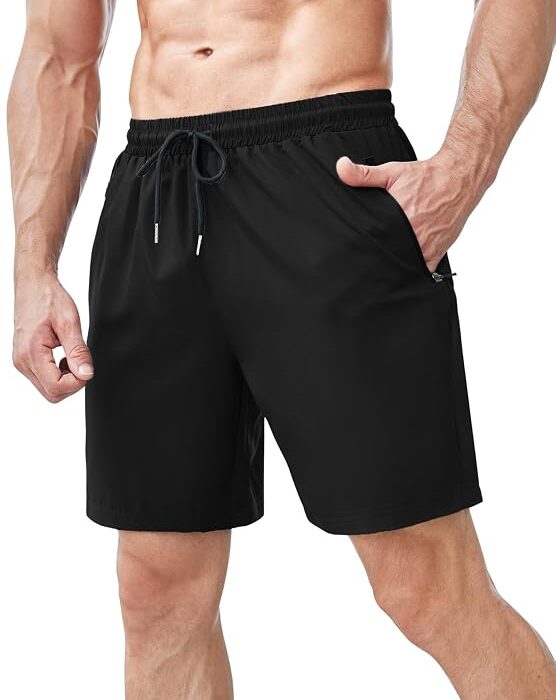 Men's Athletic Shorts with Zipper Pockets