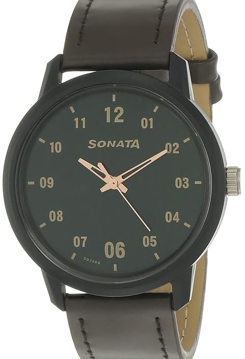 Classics Analog Watch for Men with Green Round Dial Watch