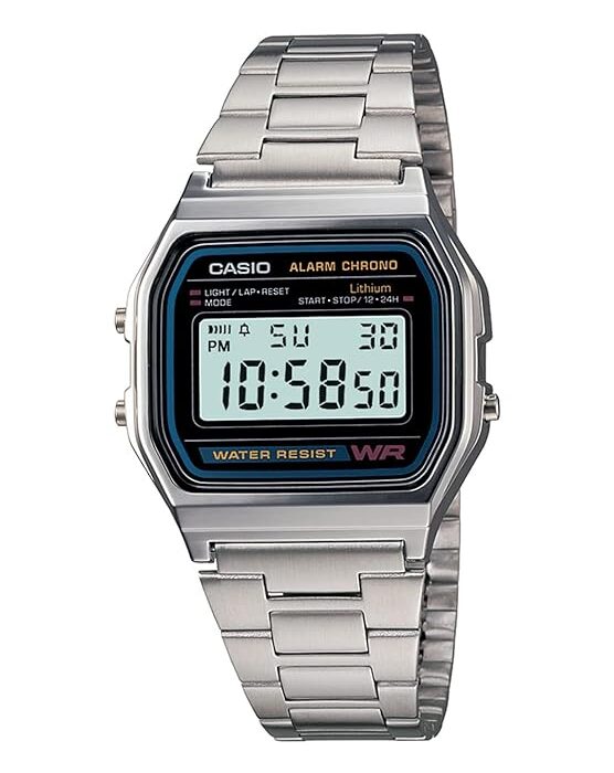 Vintage A-158WA-1Q Digital Grey Dial Unisex Watch