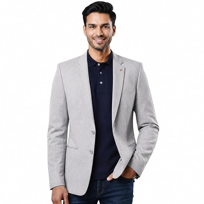 Men's Slim Fit Formal Casual Blazer Notch Lapel Single Breasted Coat