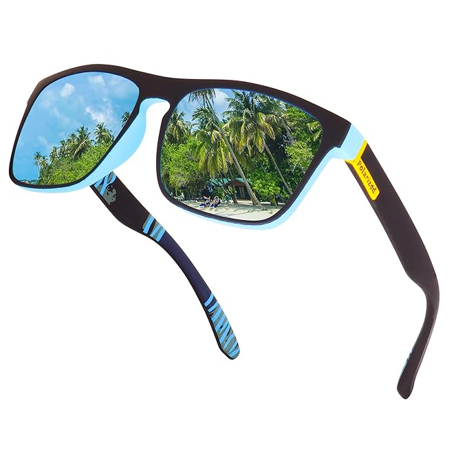 Dervin UV Protected Retro Square Light Weight Matt Finish Polarized Sunglasses