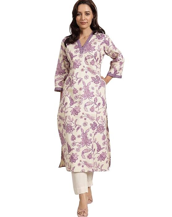 Printed Rayon Straight Fit Kurtas for Women Suit