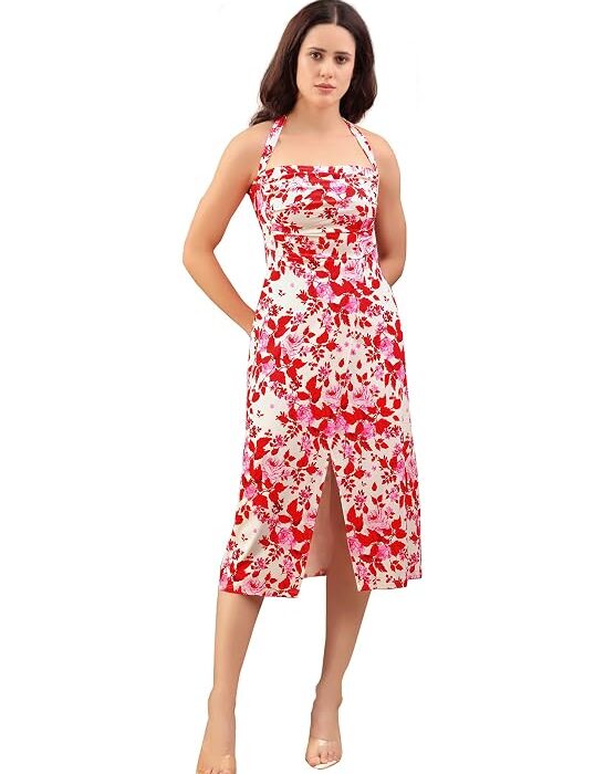 PURVAJA Women’s A-Line Midi Dress