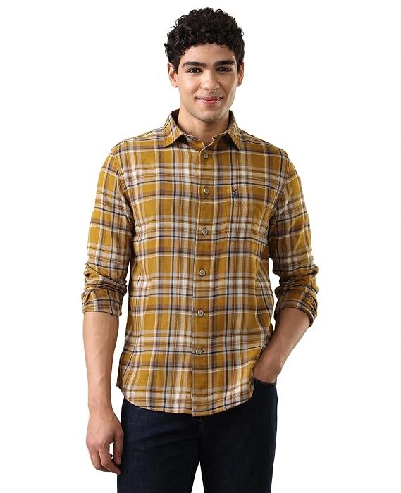 Denim Co. Men's Twill Plaid Checked Shirt