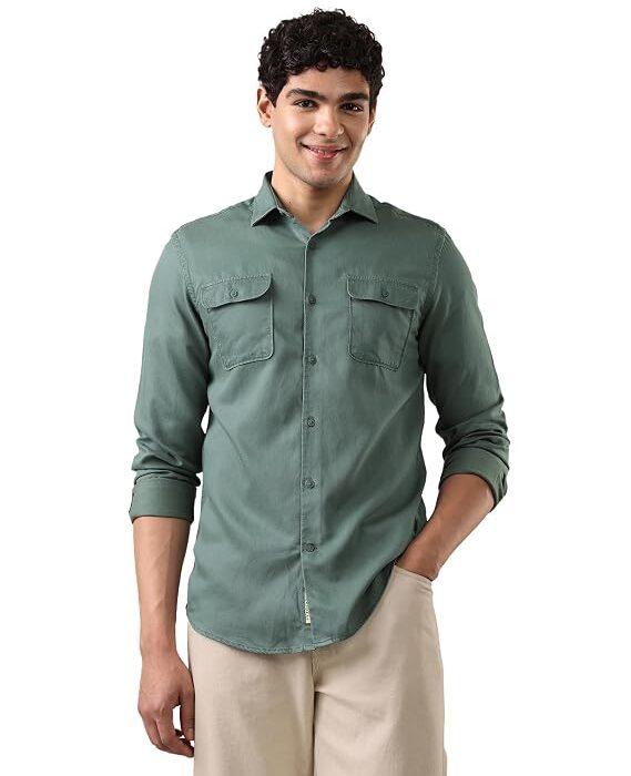 Denim Co. Men's Solid Regular Fit Shirt