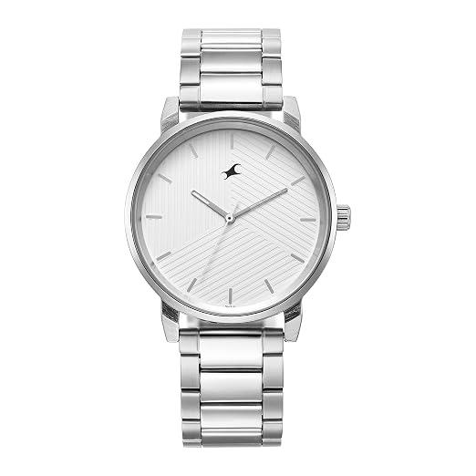Stunners Quartz Analog White Dial Silver Metal Strap Watch