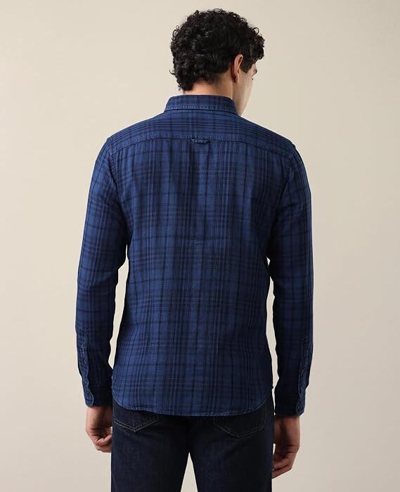 Men's Twill Plaid Checked Shir