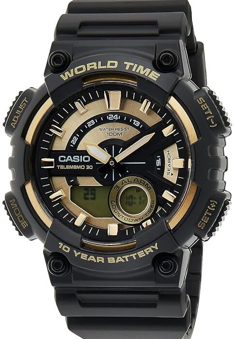 Youth-Combination Analog-Digital Gold Dial Men's Watch
