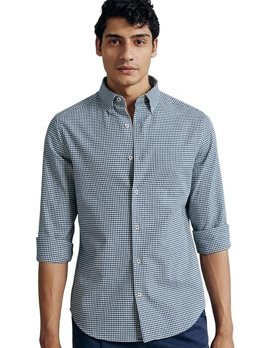 Men Pure Cotton Dobby Slim Fit Shirt