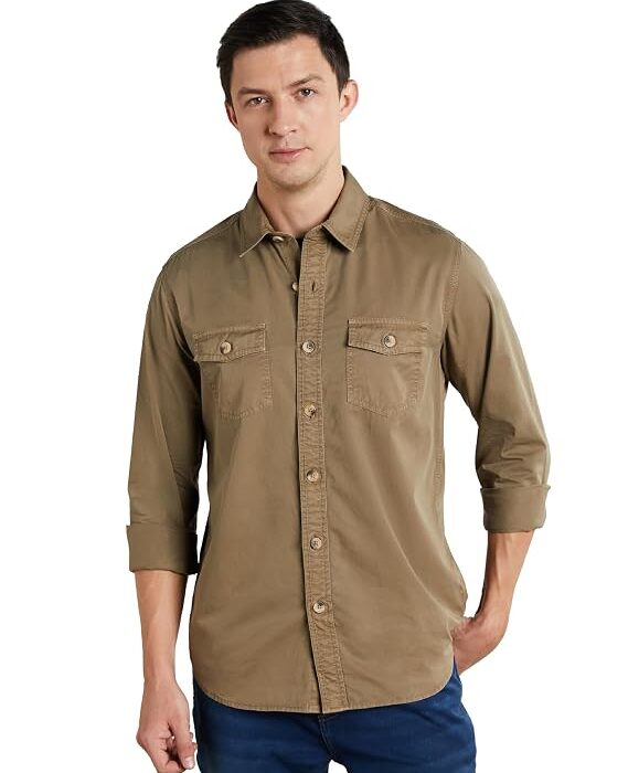 Men's Washed Cotton Twill Casual Shirt