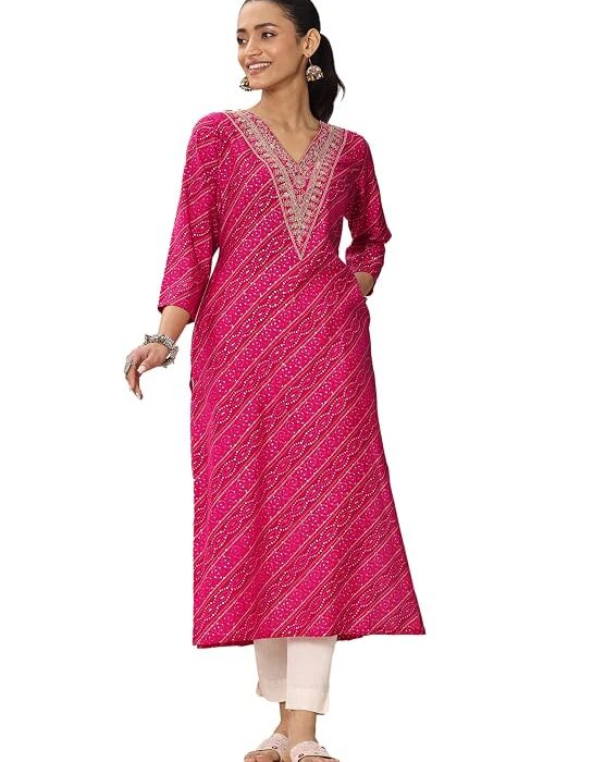 Womens Printed Silk Blend Straight Regular Fit Kurta for Women Suit